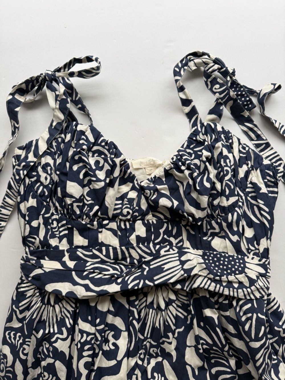 Anthropologie Forever That Girl dress  Navy White Floral Tie Strap Midi Dress SP - Picture 4 of 12